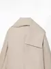 Ropa de Mujer de Venta Caliente para Comercio Exterior de Amazon Transfronterizo: Abrigo Corto de Color Albaricoque Claro con Cuello Bufanda y un Botón, Abrigo de Lana Holgado