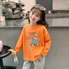 Camiseta Base de Moda Nueva para Niñas Primavera y Otoño 2026, Camiseta de Manga Larga Transpirable de Algodón Puro Moderna para Niñas