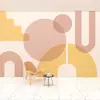 Tela de pared para tienda de ropa de celebridad en línea geométrica Morandi, fondo de color para estudio de transmisión en vivo, papel tapiz artístico, mural para habitación infantil