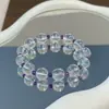 Qiao En Pulsera de Cristal Blanco y Cristal Morado de Diseño Sencillo Fresco Diseño de Nicho Pulsera de Cristal Versátil para Niñas Venta al por Mayor
