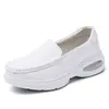 Sapatos de Enfermagem com Amortecimento a Ar para Mulheres, Couro Genuíno para Todas as Estações, Sola Grossa, Antiderrapante, Planos, Sola Macia, Respiráveis, Sapatos de Trabalho Médicos para Mulheres, Dropshipping Disponível