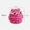Gafas de Dibujos Animados 3D Oso Lonchera Capas Celosía Portátil Sellada Lonchera Microondas Portátil Tazón de Sopa Barril de Arroz 123 Capas
