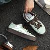 Tuo Pie Sapatos Outono e Inverno Novo Verde Menta Masculino Respirável Versátil Espesso Cor Sólida Tênis de Lona TP1223-5W