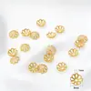 6mm Ouro 18K Contas Espaçadoras com Cravação de Flor Nepal Ouro Velho Método Antigo Acessórios de Ouro Pulseira DIY Feita à Mão Acessórios para Contas de Oração