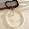 Cadena de Pierna de Cadena de Perlas Multicapa Transfronteriza Europea y Americana, Cadena para Clavícula Creativa de Moda Personalizada, Accesorio de Cuello Único de Alta Gama de Nicho