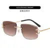 Nuevas Gafas de Sol Metálicas con Corte Sin Marco de Moda para Mujer Tendencia Estilo Coreano Combinan con Todo Gafas de Sol con Protección Solar para Exteriores Ins