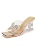 Sandalias Abiertas Cómodas de Nuevo Estilo para Verano, Zapatos Cerrados, Tacones de Aguja Stiletto Apuntados Florales con Pedrería Estilo Francés para Mujer
