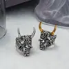 Anillo Prajna Máscara Nueva de Aleación Calavera Hip-Hop Anillo Bicolor Anillo Personalizado de Nicho Transfronterizo Europeo y Americano