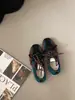 []2026 Otoño Nuevos Zapatos Deportivos Casuales para Mujer Suela Gruesa Bloque de Color Piel Genuina Con Cordones Punta Redonda Zapatos Individuales