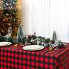 Mantel de Plástico a Cuadros Rojo y Negro Navideño Transfronterizo Mantel a Cuadros Rojo y Blanco Rectangular Mantel Desechable Navideño