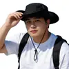 Sombrero Vaquero Vintage Grande para Hombre, Sombrero de Pescador de Ala Ancha para Protección Solar al Aire Libre, Nuevo Estilo 2026, Sombrero de Sol Adelgazante