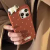 Capa de Celular 3D de Gatinho Fofa Anti-Impressão Digital Adequada para iPhone 17, Apple 15 Pro Max, Design Simples de Bolinhas para 13/16