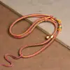 Fio de algodão esfregado à mão estilo Xizang tecido à mão em oito partes pendurado Thangkawen play Zakilam joia ajustável estilo étnico