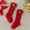Calcetines Navideños Personalizados para Niños de Media Pantorrilla Rojos Festivos para las Fiestas de Año Nuevo Calcetines de Bebé de Media Pantorrilla Calcetines para Bebé Transfronterizos