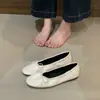 Zapatos de ballet de hadas estilo francés para mujer con lazo, zapatos de un solo color de corte bajo, zapatos planos Mary Jane versátiles de suela blanda para ir al trabajo