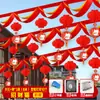 Tienda centro comercial decoración de techo tienda aniversario festival decoración de apertura adornos colgantes bandera de ola cinta de color flor de tirador bandera colgante