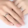 Anéis de Casal para Homens e Mulheres com Anéis de Diamante Vazados em Forma de Coração, Presentes para Relacionamento à Distância, Anéis de Casal de Coração Único