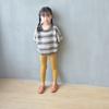 Leggings de Otoño para Niñas Color Sólido Rayas Verticales Pantalones de Nueve Puntos Algodón Peinado de Princesa Pantalones para Niñas