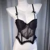 Corsé Espina de Pescado con Encaje y Copas para el Pecho, Adecuado para Ropa Exterior, Camisola Corta de Capa Base para Mujer