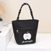 Bolsa Portátil para Snacks, Bolsa de Lona para Viajes Diarios, Lindo Diseño de Conejito Blanco para Estudiantes Mujeres, Bolsa de Mamá, Bolsa para el Almuerzo para el Trabajo