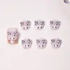 Estampado de Leopardo Transparente Accesorios de Arte para Uñas Estilo Cartoon Japonés Piezas Pequeñas de Resina Decoración de Uñas Clips para Pendientes DIY