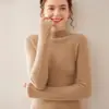 Suave y Sedoso Cachemir de Bebé Tejido de Punto para Mujer Cuello Alto Medio Tejido de Punto Delgado para Poner Debajo Otoño e Invierno Tejido de Punto de Lana Sin Costuras