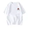 Camiseta de Hombre Moda Juvenil Blanca Pura Cuello Redondo Superior con Estampado Versátil Casual Retro Estilo a Juego para Pareja
