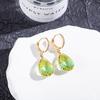 Brincos de turmalina de renda micro-cravada hot-selling transfronteiriços design criativo de moda brincos femininos europeus e americanos de cor contrastante em forma de gota de água