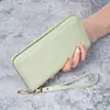 Nova Carteira Longa Feminina Fashionável Estilo Coreano Cor Sólida Simples Múltiplos Porta-Cartões Porta-Moedas e Cartões de Gatinho Fofo para Mulheres Estudantes
