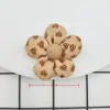 Novo Flor de Cinco Pétalas Redonda Marrom Arroz com Botões DIY Acessórios para Headwear Estéreo de Sapatos e Chapéus Preenchidos com Algodão