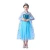 Vestido de Actuación Festiva para Niñas de Halloween 2024 Vestido de Princesa Elsa de Frozen Vestido de Malla con Lentejuelas