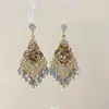 Conjunto de Brincos e Colar com Franjas Estilo Étnico Boêmio Princesa Jasmine Retrô Emagrecedor Novo Estilo Chinês