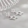 Pendientes Exquisitos de Estrella con Circonita Brillante Estilo Coreano para Mujer, Simples y Lujosos, Pendientes de Gama Alta con un Aspecto Moderno y Elegante