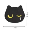 Patche Bordado de Gato Preto Sarcástico e Emocionalmente Carregado - Roupas Engraçadas, Bravas, Chateadas e Preguiçosas para Reparo de Furos, Termocolante