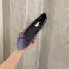 Zapatos Planos Retro Franceses de Terciopelo con Tachuelas Escotados para Mujer 2026 Verano Otoño Nuevo Estilo con Faldas Lazo Zapatos de Ballet Mocasines