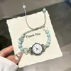 Pulseira de relógio feminina popular transfronteiriça estilo pulseira tecida com contas - Relógio de pulso feminino de quartzo de luxo leve de nicho, relógios para atacado prontos para envio