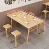 Combinación de Mesa y Sillas para Restaurante de Comida Rápida Catering Comercial Tienda de Snacks y Fideos Tienda de Desayunos Mesa de Comedor Económica Mesa Rectangular para 4 Personas