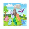 Alfombra de Dinosaurio de Dibujos Animados de Terciopelo de Cristal, Linda Alfombra para Gatear para Habitación Infantil y Dormitorio, Alfombra de Piso Antideslizante y Resistente a Manchas para Sala de Estar y Mesita de Noche