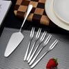 Juego de Espátula y Tenedor para Pastel de Acero Inoxidable, Palillos para Postre Mooncake, Tenedores para Fruta, Rascador Multifuncional para Pizza y Crema, Juego de Repostería