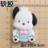 Perro pequeño blanco 3D PVC pegamento suave gota accesorios diy parche creativo para refrigerador carcasa para teléfono móvil joyería agujero material hebilla para pantuflas