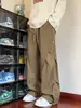 Pantalones de trabajo plisados retro americanos para hombre, otoño, pantalones casuales rectos pesados de 450G, pantalones de pierna ancha holgados de moda