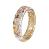 Huajie Joyería Transfronteriza Europea y Americana Estilo Étnico Esmalte de Color Mariposa Flor de Amor Anillo de Gota de Aceite Moda Simple Adorno de Mano Anillo