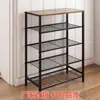 Estante para Zapatos para el Hogar de Comercio Exterior, Estante de Almacenamiento Multicapa, Zapatero Ensamblado de Acero y Madera, Zapatero para Dormitorio, Zapatero Simple, Venta al por Mayor por Fabricante