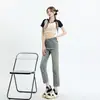 Jeans Rectos de Cintura Alta para Mujer Primavera y Otoño 2026 Elásticos Sueltos Adelgazantes Tallas Grandes Pantalones Cigarrillo Estrechos para Mujeres Petites