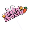Decoración para pastel de zanahoria de conejo de moda, adorno para tarta, pequeño príncipe, dios masculino, diosa, tarjeta de feliz cumpleaños, hada