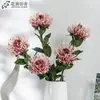 Flores Artificiais de Crisântemo Grandes Acolchoadas com Agulhas, Flores Simuladas para Decoração de Casamento, Arranjos Florais e Peças Decorativas