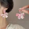 Brincos de Flor de Acrílico Rosa Exagerados Transfronteiriços Moda Nicho Atmosfera Doce Estilo de Férias Brincos para Mulheres