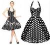 18902 em estoque AliExpress atacado retrô anos 50 Hepburn vento bolinhas vestido de noite slim saia grande bufante