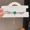 Pulsera Corazón de Circonita Súper Brillante de Colores Estilo Francés, Pulsera de Lujo Ligero de Gama Alta con un Diseño Único, Joyería Exquisita y de Moda