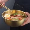 Tazón de fideos fríos de acero inoxidable de estilo coreano, tazón de ensalada de frutas de uso doméstico de alto valor de color con escala, tazón para mezclar arroz, recipiente para hornear estilo Ins